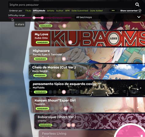 beatmap listing|beatmap pack listing.